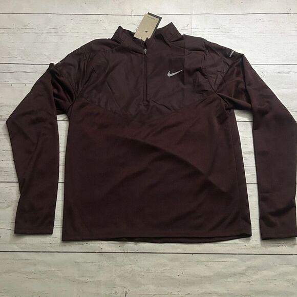 Nike Thermafit Sphere Element Running 1/2 Zip Jacket Burgundy Mens L FZ1115-652 - Picture 1 of 7